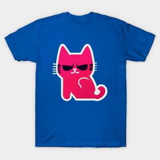 Pink Angry Cat T-Shirt